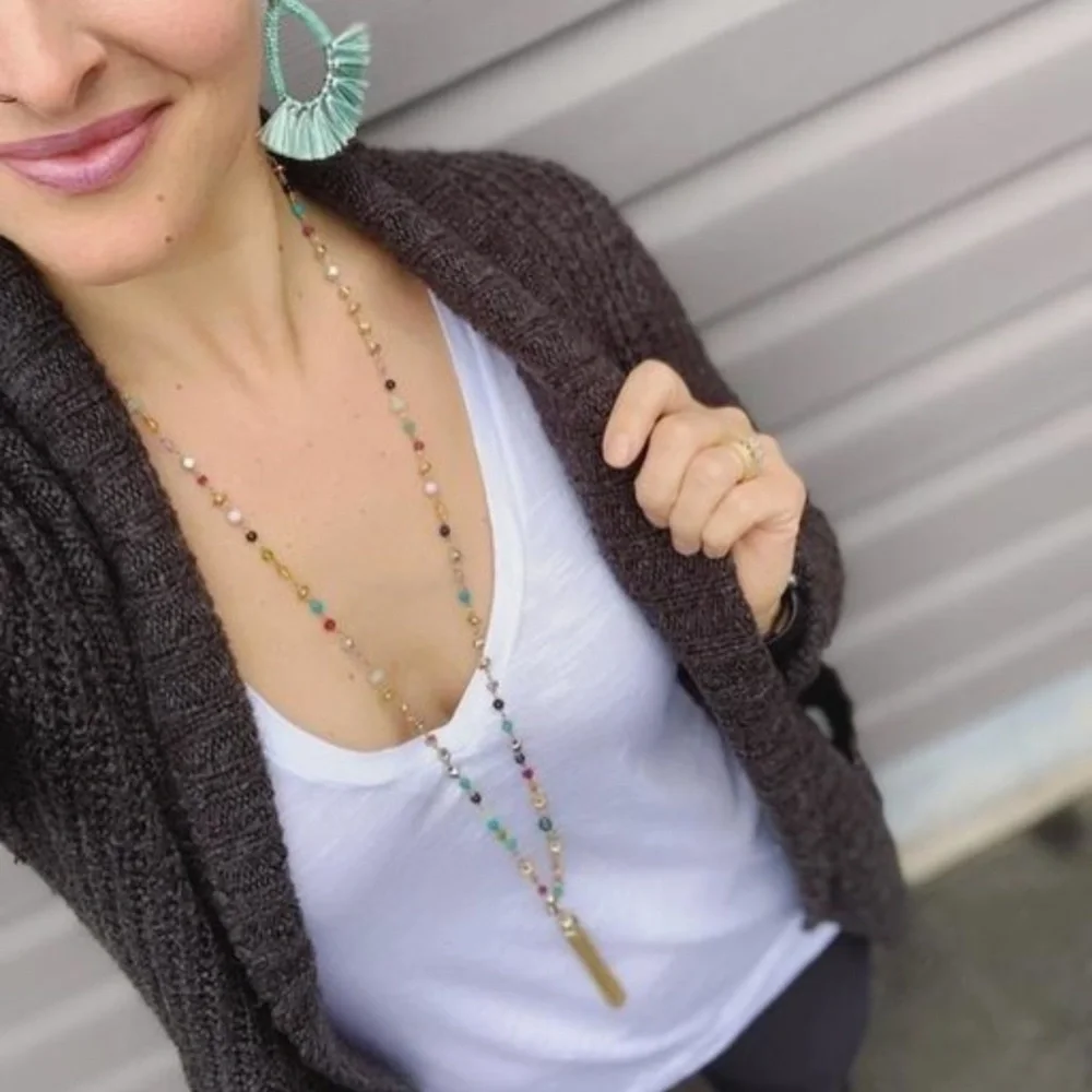 Stella & Dot | Mint Anne Fringe Statement to Stud Earrings - Picture 8 of 10